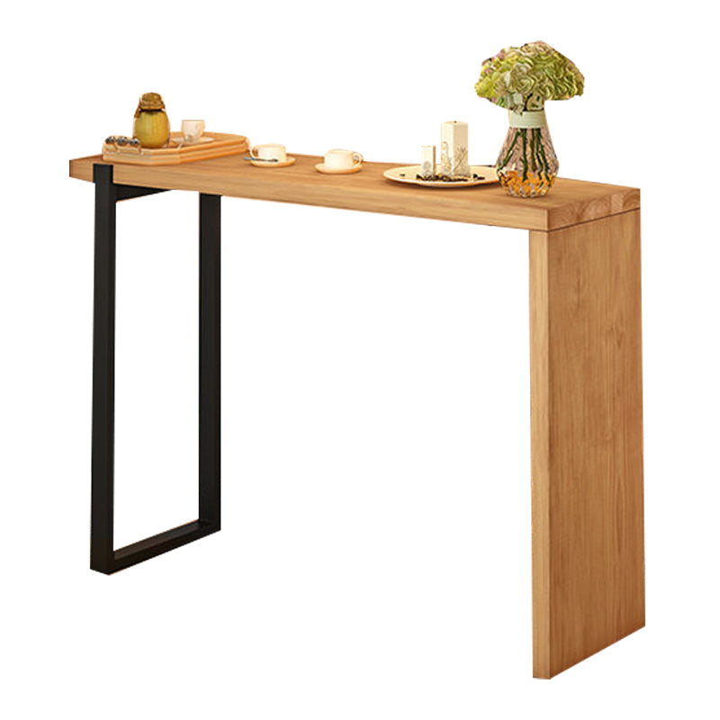 Solid Wood Bar Dining Table Industrial Bar Table with Sled Base Iron No Storage Space Clearhalo 'Bar Furniture' 'Bar Tables' 'bar_tables' 'Furniture' 'furniture_bar_tables' 'Kitchen & Dining Furniture' 4852162