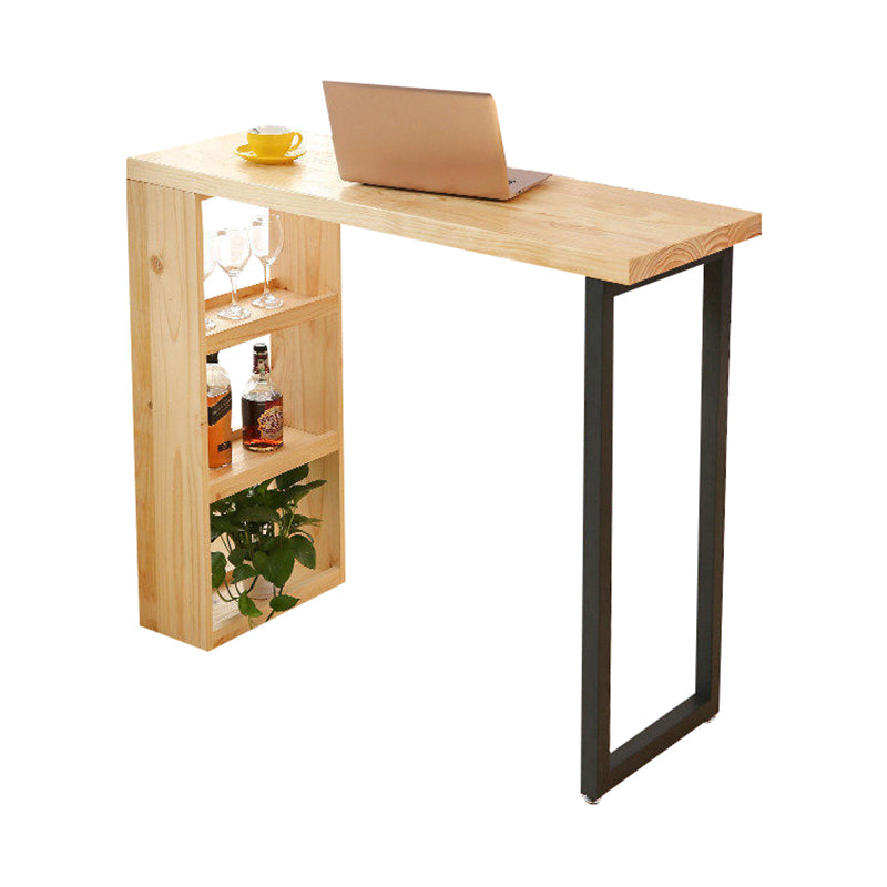 Solid Wood Bar Dining Table Industrial Bar Table with Sled Base Clearhalo 'Bar Furniture' 'Bar Tables' 'bar_tables' 'Furniture' 'furniture_bar_tables' 'Kitchen & Dining Furniture' 4852166