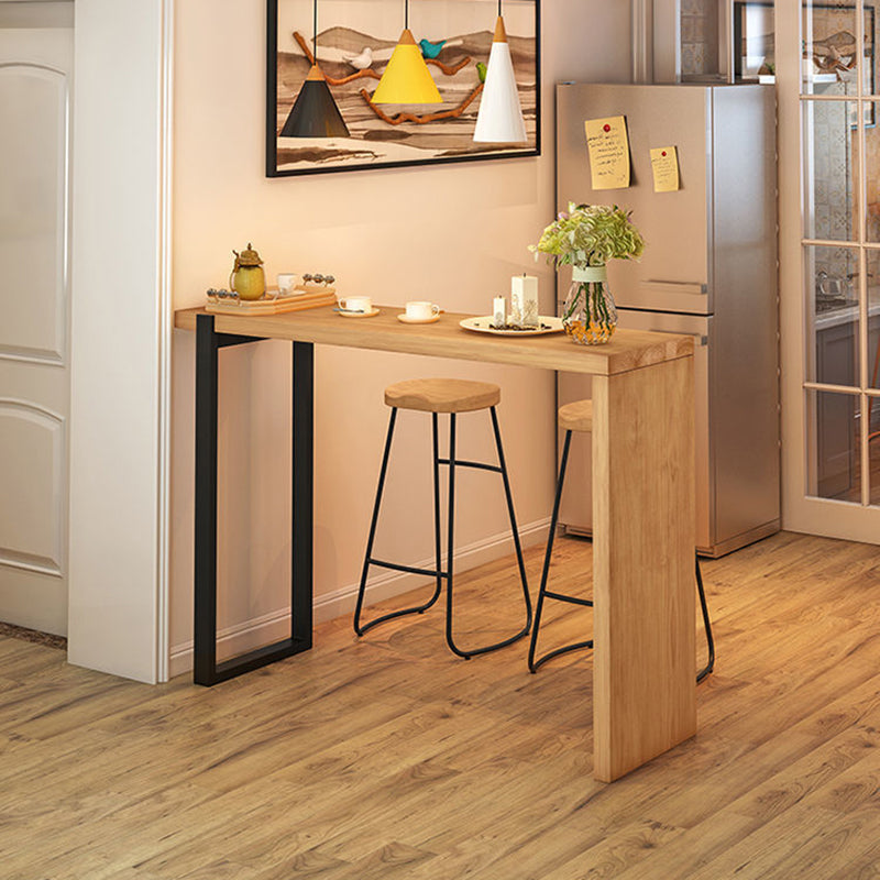 Solid Wood Bar Dining Table Industrial Bar Table with Sled Base Clearhalo 'Bar Furniture' 'Bar Tables' 'bar_tables' 'Furniture' 'furniture_bar_tables' 'Kitchen & Dining Furniture' 4852173