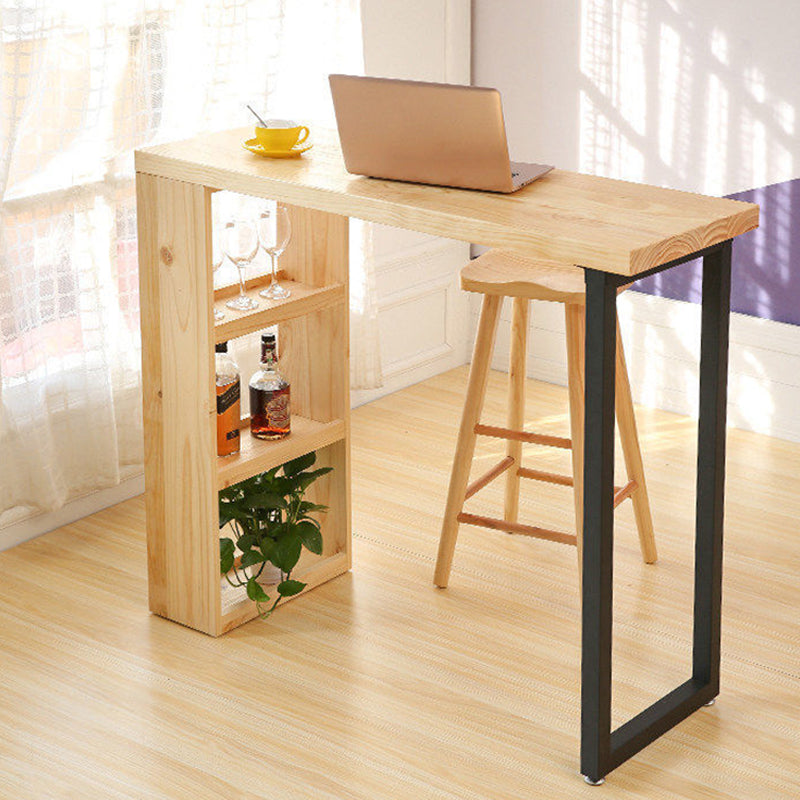 Solid Wood Bar Dining Table Industrial Bar Table with Sled Base Clearhalo 'Bar Furniture' 'Bar Tables' 'bar_tables' 'Furniture' 'furniture_bar_tables' 'Kitchen & Dining Furniture' 4852174