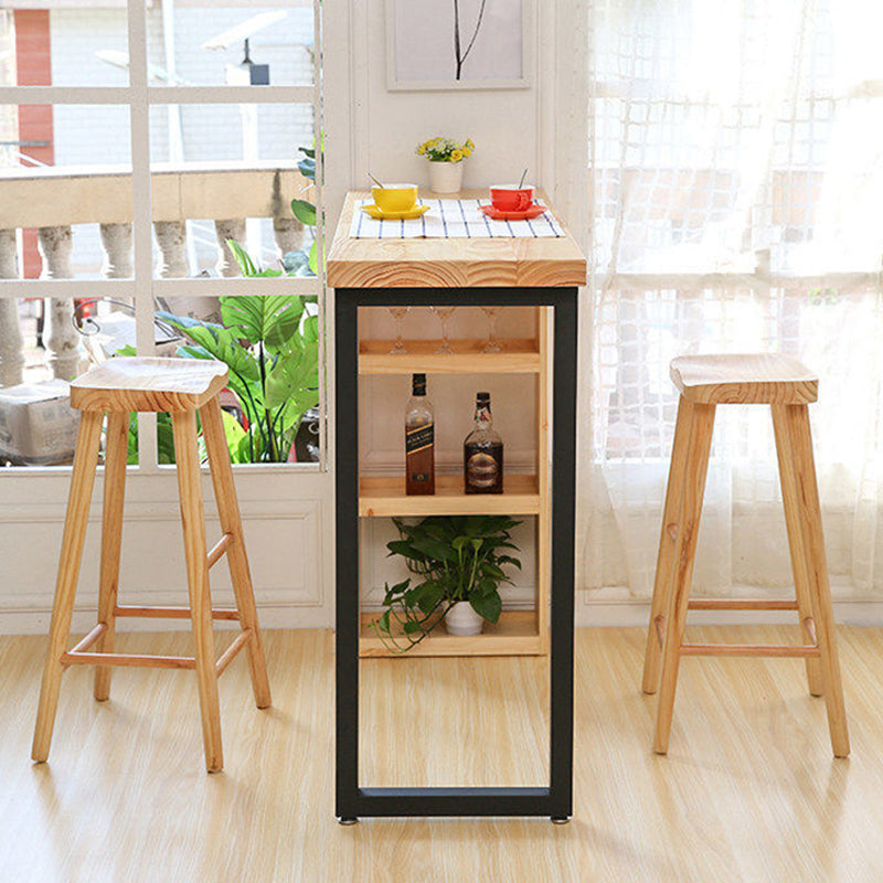 Solid Wood Bar Dining Table Industrial Bar Table with Sled Base Clearhalo 'Bar Furniture' 'Bar Tables' 'bar_tables' 'Furniture' 'furniture_bar_tables' 'Kitchen & Dining Furniture' 4852175