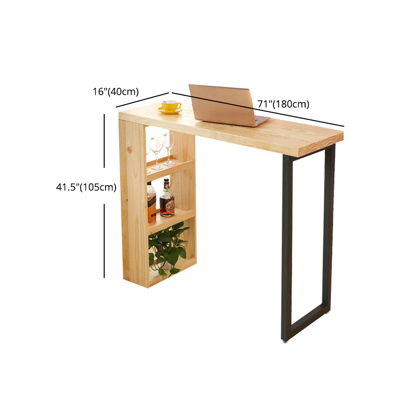Solid Wood Bar Dining Table Industrial Bar Table with Sled Base Clearhalo 'Bar Furniture' 'Bar Tables' 'bar_tables' 'Furniture' 'furniture_bar_tables' 'Kitchen & Dining Furniture' 4852179