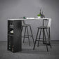 Industrial Style Bar Table Stone Top 42-inch Height Pub Table with Wine Glass Shelf White 86.6"L x 15.7"W x 41.3"H Clearhalo 'Bar Furniture' 'Bar Tables' 'bar_tables' 'Furniture' 'furniture_bar_tables' 'Kitchen & Dining Furniture' 4852232