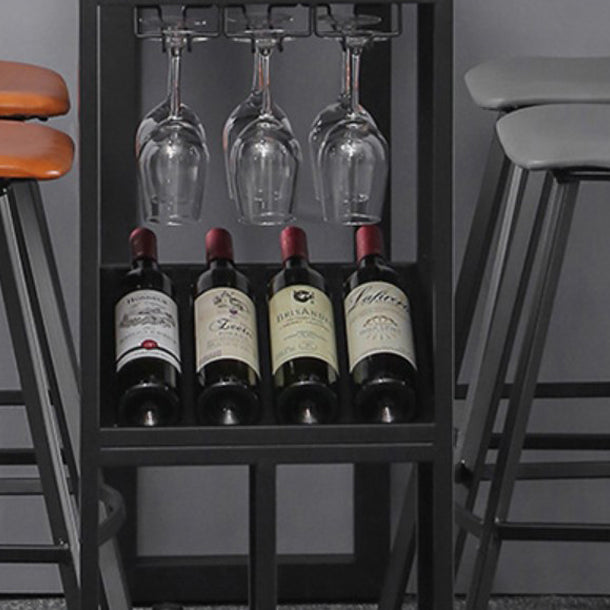 Industrial Style Bar Table Stone Top 42-inch Height Pub Table with Wine Glass Shelf Clearhalo 'Bar Furniture' 'Bar Tables' 'bar_tables' 'Furniture' 'furniture_bar_tables' 'Kitchen & Dining Furniture' 4852237
