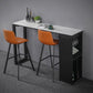 Industrial Style Bar Table Stone Top 42-inch Height Pub Table with Wine Glass Shelf Clearhalo 'Bar Furniture' 'Bar Tables' 'bar_tables' 'Furniture' 'furniture_bar_tables' 'Kitchen & Dining Furniture' 4852240