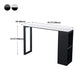 Industrial Style Bar Table Stone Top 42-inch Height Pub Table with Wine Glass Shelf Clearhalo 'Bar Furniture' 'Bar Tables' 'bar_tables' 'Furniture' 'furniture_bar_tables' 'Kitchen & Dining Furniture' 4852246
