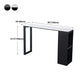 Industrial Style Bar Table Stone Top 42-inch Height Pub Table with Wine Glass Shelf Clearhalo 'Bar Furniture' 'Bar Tables' 'bar_tables' 'Furniture' 'furniture_bar_tables' 'Kitchen & Dining Furniture' 4852247