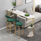 Luxurious Bar Table 42-inch Height White Stone Top and Iron Base Bistro Table 63"L x 15.7"W x 41.3"H Gold Without Chairs Clearhalo 'Bar Furniture' 'Bar Tables' 'bar_tables' 'furn' 'furn_bar_tables' 'Furniture' 'furniture_bar_tables' 'Kitchen & Dining Furniture' 4852257
