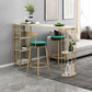 Luxurious Bar Table 42-inch Height White Stone Top and Iron Base Bistro Table Clearhalo 'Bar Furniture' 'Bar Tables' 'bar_tables' 'furn' 'furn_bar_tables' 'Furniture' 'furniture_bar_tables' 'Kitchen & Dining Furniture' 4852263