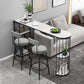 Luxurious Bar Table 42-inch Height White Stone Top and Iron Base Bistro Table Clearhalo 'Bar Furniture' 'Bar Tables' 'bar_tables' 'furn' 'furn_bar_tables' 'Furniture' 'furniture_bar_tables' 'Kitchen & Dining Furniture' 4852264