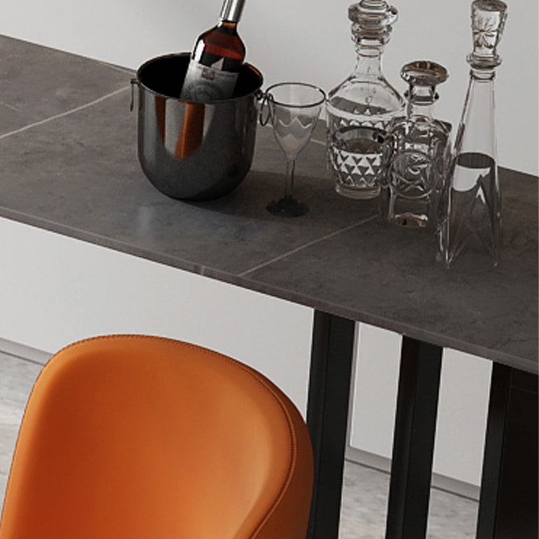 Industrial Bar Table 42-inch Height Stone Top and Steel Base Bistro Table Clearhalo 'Bar Furniture' 'Bar Tables' 'bar_tables' 'furn' 'furn_bar_tables' 'Furniture' 'furniture_bar_tables' 'Kitchen & Dining Furniture' 4852276