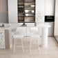 Contemporary Bar Table Stone Pub Table with Iron Base for Dining Room 59.1"L x 19.7"W x 41.3"H White-Gold Without Chairs Clearhalo 'Bar Furniture' 'Bar Tables' 'bar_tables' 'furn' 'furn_bar_tables' 'Furniture' 'furniture_bar_tables' 'Kitchen & Dining Furniture' 4852287
