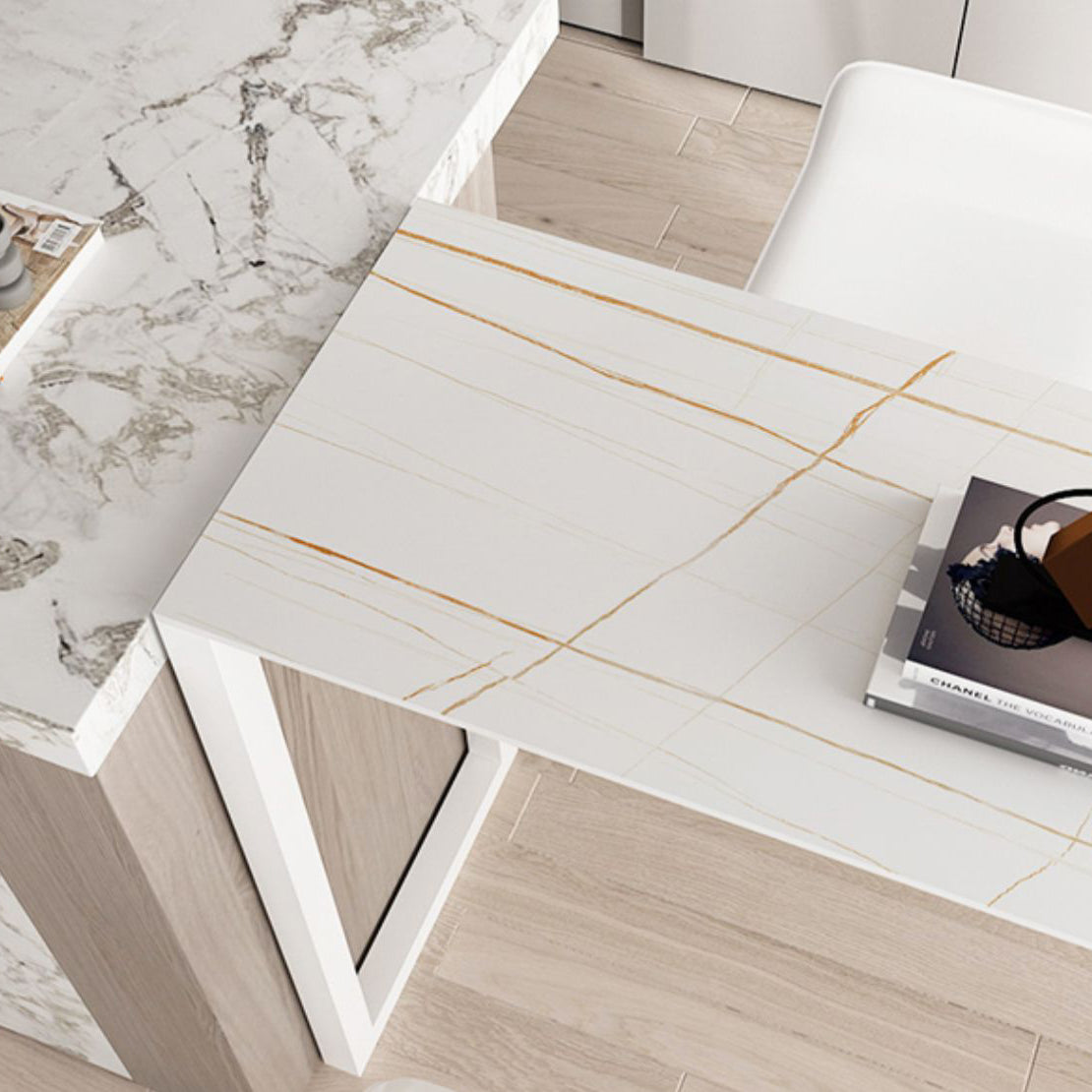 Contemporary Bar Table Stone Pub Table with Iron Base for Dining Room Clearhalo 'Bar Furniture' 'Bar Tables' 'bar_tables' 'furn' 'furn_bar_tables' 'Furniture' 'furniture_bar_tables' 'Kitchen & Dining Furniture' 4852289