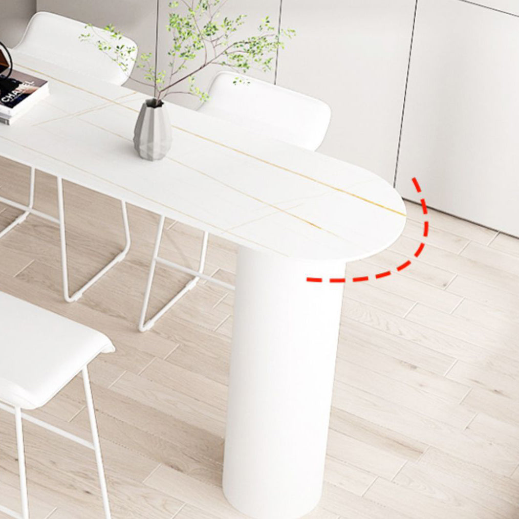Contemporary Bar Table Stone Pub Table with Iron Base for Dining Room Clearhalo 'Bar Furniture' 'Bar Tables' 'bar_tables' 'furn' 'furn_bar_tables' 'Furniture' 'furniture_bar_tables' 'Kitchen & Dining Furniture' 4852291