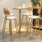 Artificial Marble Bar Table Glam Style Gold Base Bistro Table for Coffee Shop 21.7"L x 21.7"W x 41.3"H Round Clearhalo 'Bar Furniture' 'Bar Tables' 'bar_tables' 'Furniture' 'furniture_bar_tables' 'Kitchen & Dining Furniture' 4852301