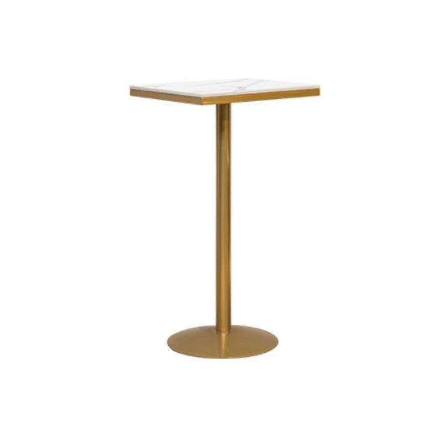 Artificial Marble Bar Table Glam Style Gold Base Bistro Table for Coffee Shop Square Clearhalo 'Bar Furniture' 'Bar Tables' 'bar_tables' 'Furniture' 'furniture_bar_tables' 'Kitchen & Dining Furniture' 4852302