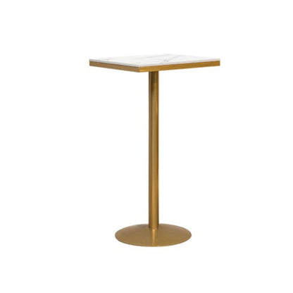 Artificial Marble Bar Table Glam Style Gold Base Bistro Table for Coffee Shop Square Clearhalo 'Bar Furniture' 'Bar Tables' 'bar_tables' 'Furniture' 'furniture_bar_tables' 'Kitchen & Dining Furniture' 4852302