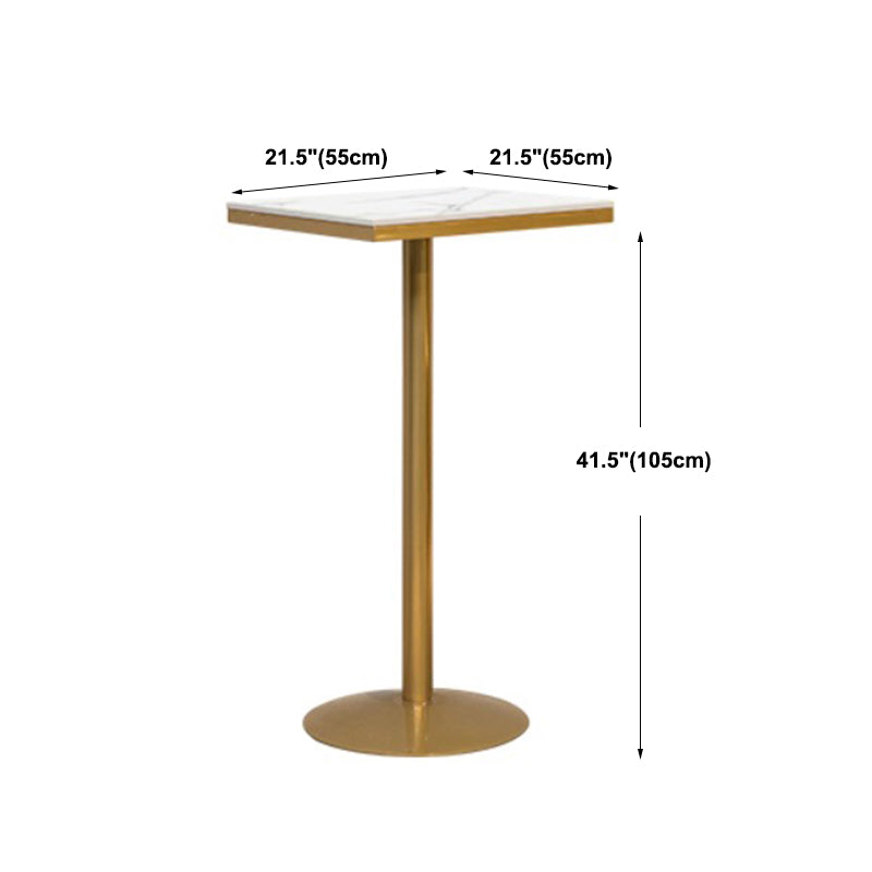 Artificial Marble Bar Table Glam Style Gold Base Bistro Table for Coffee Shop Clearhalo 'Bar Furniture' 'Bar Tables' 'bar_tables' 'Furniture' 'furniture_bar_tables' 'Kitchen & Dining Furniture' 4852314