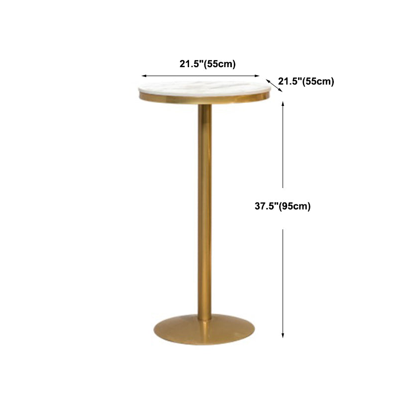 Artificial Marble Bar Table Glam Style Gold Base Bistro Table for Coffee Shop Clearhalo 'Bar Furniture' 'Bar Tables' 'bar_tables' 'Furniture' 'furniture_bar_tables' 'Kitchen & Dining Furniture' 4852315