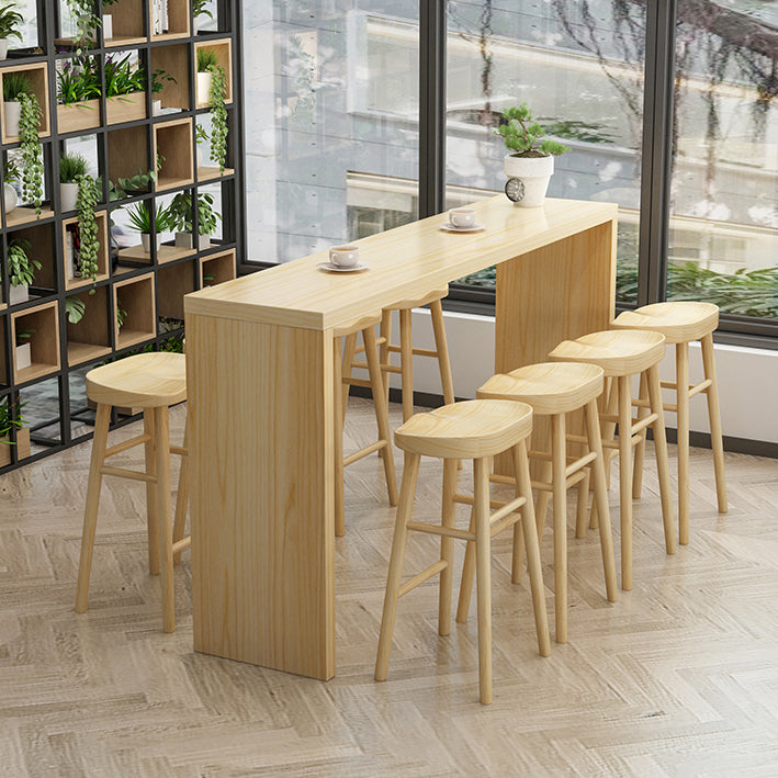 Contemporary Rectangle Wood Top Counter Table 42-inch Height Modern Bar Table Clearhalo 'Bar Furniture' 'Bar Tables' 'bar_tables' 'furn' 'furn_bar_tables' 'Furniture' 'furniture_bar_tables' 'Kitchen & Dining Furniture' 4852334