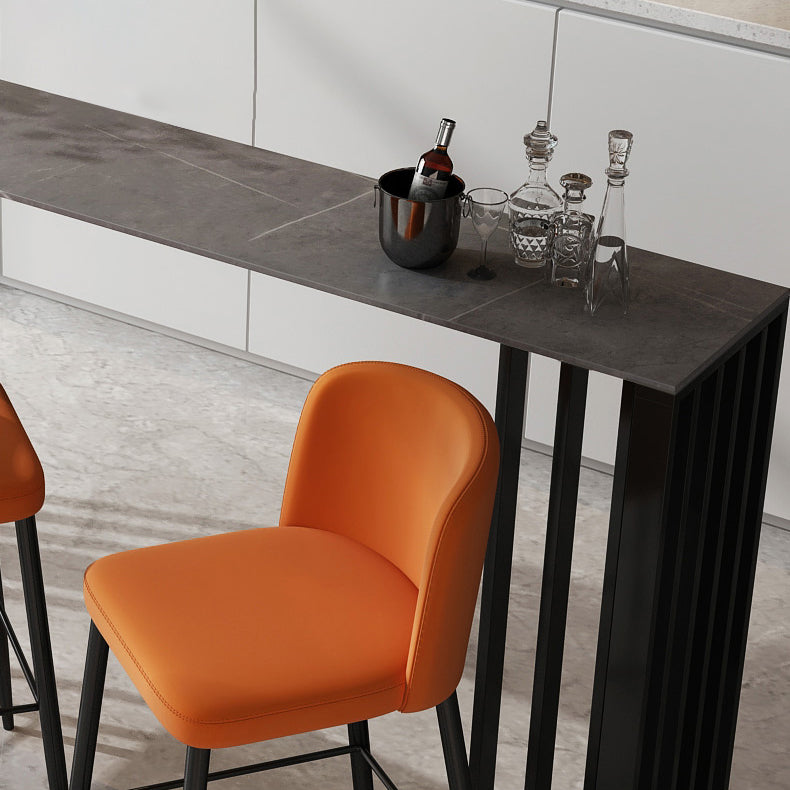 Industrial Style Bar Table 42-inch Height Stone Top and Metal Base Bistro Table Clearhalo 'Bar Furniture' 'Bar Tables' 'bar_tables' 'furn' 'furn_bar_tables' 'Furniture' 'furniture_bar_tables' 'Kitchen & Dining Furniture' 4852348