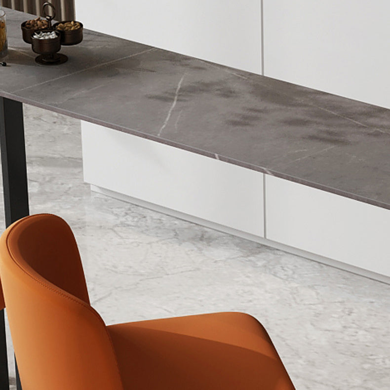 Industrial Style Bar Table 42-inch Height Stone Top and Metal Base Bistro Table Clearhalo 'Bar Furniture' 'Bar Tables' 'bar_tables' 'furn' 'furn_bar_tables' 'Furniture' 'furniture_bar_tables' 'Kitchen & Dining Furniture' 4852350