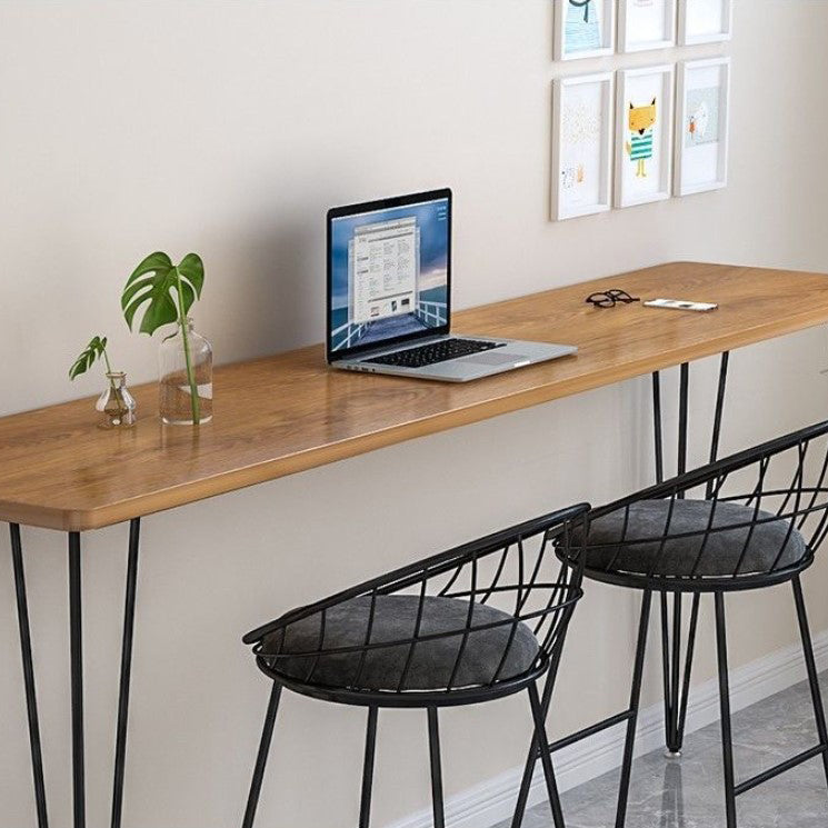 Industrial Style Rectangle Wood Top Counter Table 42-inch Height Modern Bar Table Clearhalo 'Bar Furniture' 'Bar Tables' 'bar_tables' 'furn' 'furn_bar_tables' 'Furniture' 'furniture_bar_tables' 'Kitchen & Dining Furniture' 4852365