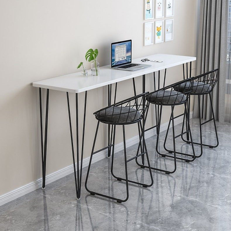 Industrial Style Rectangle Wood Top Counter Table 42-inch Height Modern Bar Table Clearhalo 'Bar Furniture' 'Bar Tables' 'bar_tables' 'furn' 'furn_bar_tables' 'Furniture' 'furniture_bar_tables' 'Kitchen & Dining Furniture' 4852366