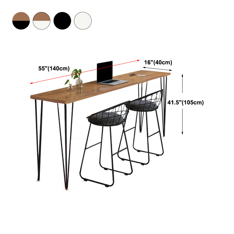 Industrial Style Rectangle Wood Top Counter Table 42-inch Height Modern Bar Table Clearhalo 'Bar Furniture' 'Bar Tables' 'bar_tables' 'furn' 'furn_bar_tables' 'Furniture' 'furniture_bar_tables' 'Kitchen & Dining Furniture' 4852371