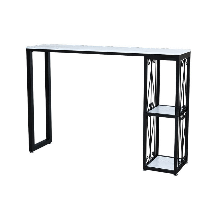 Industrial Style Bar Table Stone Top 42-inch Height Pub Table for Living Room Without Chairs Clearhalo 'Bar Furniture' 'Bar Tables' 'bar_tables' 'furn' 'furn_bar_tables' 'Furniture' 'furniture_bar_tables' 'Kitchen & Dining Furniture' 4852378