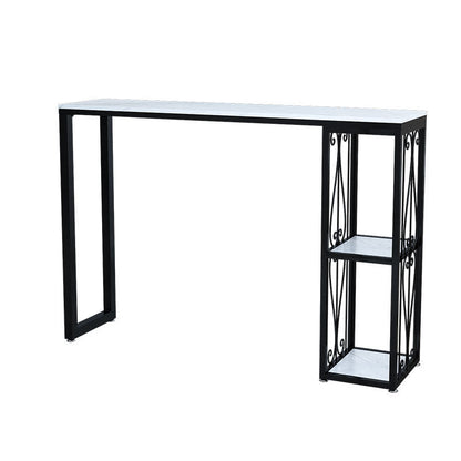 Industrial Style Bar Table Stone Top 42-inch Height Pub Table for Living Room Without Chairs Clearhalo 'Bar Furniture' 'Bar Tables' 'bar_tables' 'furn' 'furn_bar_tables' 'Furniture' 'furniture_bar_tables' 'Kitchen & Dining Furniture' 4852378