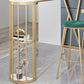 Glam Style Bar Table Stone Top Pub Table with Cabinet for Dining Room Clearhalo 'Bar Furniture' 'Bar Tables' 'bar_tables' 'furn' 'furn_bar_tables' 'Furniture' 'furniture_bar_tables' 'Kitchen & Dining Furniture' 4852396
