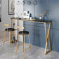 Glam Style Bar Table Stone Top Pub Table with Cabinet for Dining Room Clearhalo 'Bar Furniture' 'Bar Tables' 'bar_tables' 'furn' 'furn_bar_tables' 'Furniture' 'furniture_bar_tables' 'Kitchen & Dining Furniture' 4852399