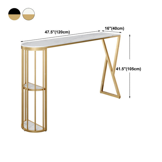 Glam Style Bar Table Stone Top Pub Table with Cabinet for Dining Room Clearhalo 'Bar Furniture' 'Bar Tables' 'bar_tables' 'furn' 'furn_bar_tables' 'Furniture' 'furniture_bar_tables' 'Kitchen & Dining Furniture' 4852401