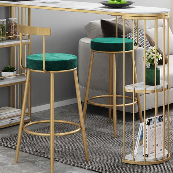Glam Style Bar Table Stone Pub Table with Iron Shelf for Dining Room, Only Table Clearhalo 'Bar Furniture' 'Bar Tables' 'bar_tables' 'Furniture' 'furniture_bar_tables' 'Kitchen & Dining Furniture' 4852415