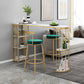 Glam Style Bar Table Stone Pub Table with Iron Shelf for Dining Room, Only Table Clearhalo 'Bar Furniture' 'Bar Tables' 'bar_tables' 'Furniture' 'furniture_bar_tables' 'Kitchen & Dining Furniture' 4852416