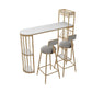 Nordic Bar Table Artificial Marble Pub Table with Shelf for Dining Room, Only Table White Without Chairs Clearhalo 'Bar Furniture' 'Bar Tables' 'bar_tables' 'furn' 'furn_bar_tables' 'Furniture' 'furniture_bar_tables' 'Kitchen & Dining Furniture' 4852429