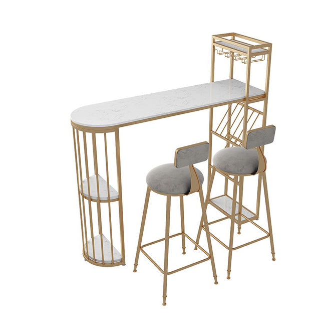 Nordic Bar Table Artificial Marble Pub Table with Shelf for Dining Room, Only Table White Without Chairs Clearhalo 'Bar Furniture' 'Bar Tables' 'bar_tables' 'furn' 'furn_bar_tables' 'Furniture' 'furniture_bar_tables' 'Kitchen & Dining Furniture' 4852429