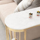 Nordic Bar Table Artificial Marble Pub Table with Shelf for Dining Room, Only Table Clearhalo 'Bar Furniture' 'Bar Tables' 'bar_tables' 'furn' 'furn_bar_tables' 'Furniture' 'furniture_bar_tables' 'Kitchen & Dining Furniture' 4852430