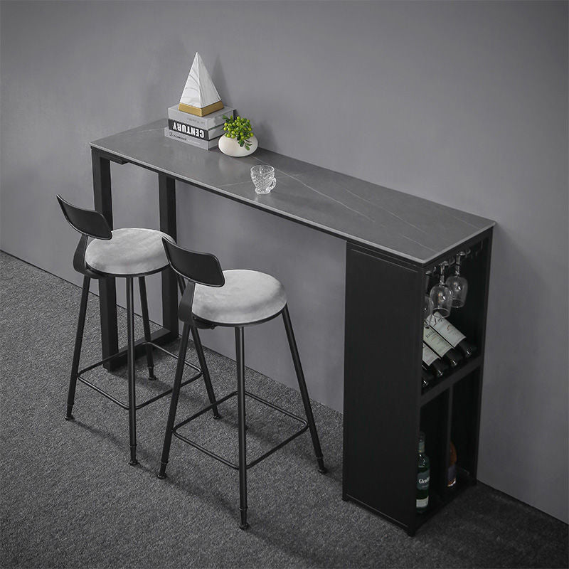 Industrial Style Bar Table Stone Top 42-inch Height Pub Table for Dining Room Clearhalo 'Bar Furniture' 'Bar Tables' 'bar_tables' 'furn' 'furn_bar_tables' 'Furniture' 'furniture_bar_tables' 'Kitchen & Dining Furniture' 4852454