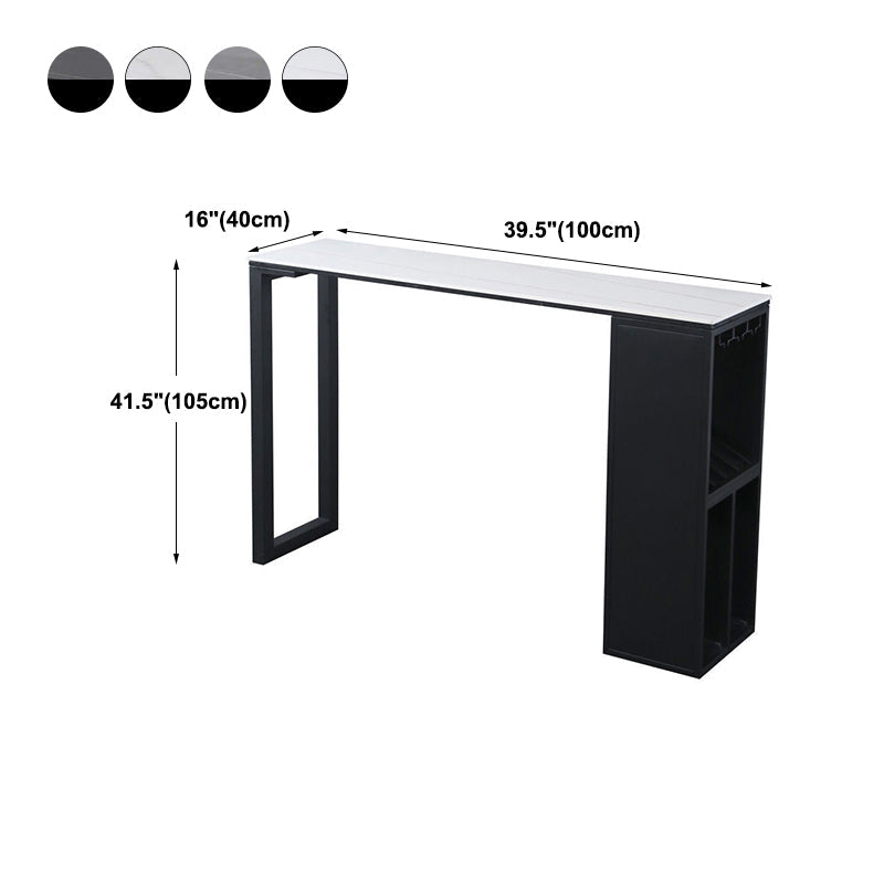 Industrial Style Bar Table Stone Top 42-inch Height Pub Table for Dining Room Clearhalo 'Bar Furniture' 'Bar Tables' 'bar_tables' 'furn' 'furn_bar_tables' 'Furniture' 'furniture_bar_tables' 'Kitchen & Dining Furniture' 4852456