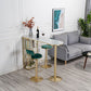 Modern Bar Table Artificial Marble Top 42-inch Height Pub Table for Dining Room 55.1"L x 15.7"W x 41.3"H Gold Without Chairs Clearhalo 'Bar Furniture' 'Bar Tables' 'bar_tables' 'furn' 'furn_bar_tables' 'Furniture' 'furniture_bar_tables' 'Kitchen & Dining Furniture' 4852465