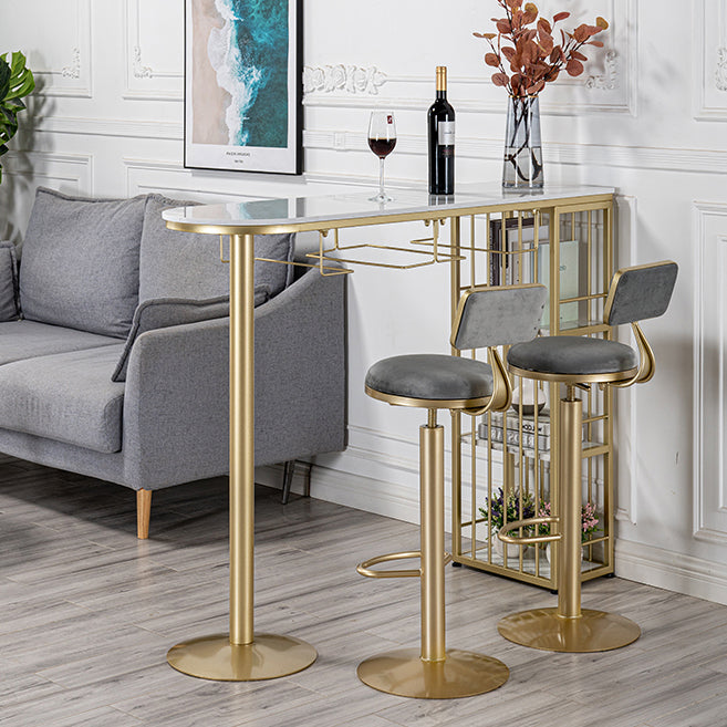 Modern Bar Table Artificial Marble Top 42-inch Height Pub Table for Dining Room Clearhalo 'Bar Furniture' 'Bar Tables' 'bar_tables' 'furn' 'furn_bar_tables' 'Furniture' 'furniture_bar_tables' 'Kitchen & Dining Furniture' 4852471