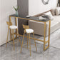 Modern Rectangle Top Counter Table 42-inch Height Table for Dining Room 70.9"L x 15.7"W x 41.3"H Gold Without Chairs Clearhalo 'Bar Furniture' 'Bar Tables' 'bar_tables' 'furn' 'furn_bar_tables' 'Furniture' 'furniture_bar_tables' 'Kitchen & Dining Furniture' 4852481