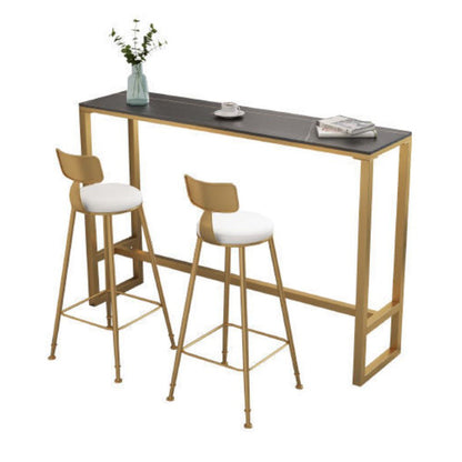 Modern Rectangle Top Counter Table 42-inch Height Table for Dining Room Gold Without Chairs Clearhalo 'Bar Furniture' 'Bar Tables' 'bar_tables' 'furn' 'furn_bar_tables' 'Furniture' 'furniture_bar_tables' 'Kitchen & Dining Furniture' 4852482