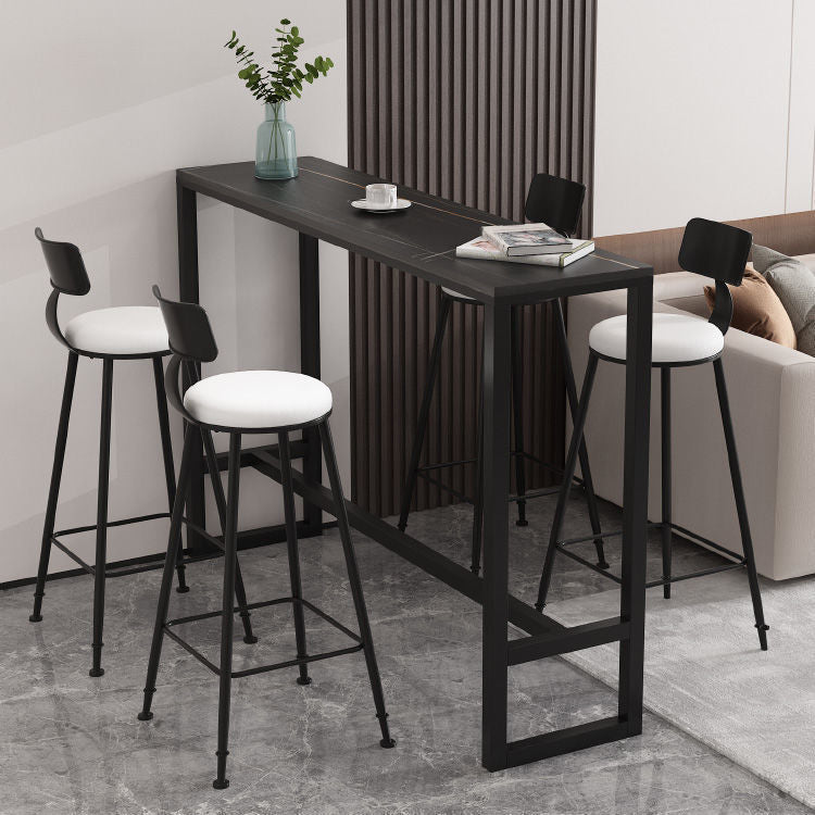 Modern Rectangle Top Counter Table 42-inch Height Table for Dining Room 55.1"L x 15.7"W x 41.3"H Black Without Chairs Clearhalo 'Bar Furniture' 'Bar Tables' 'bar_tables' 'furn' 'furn_bar_tables' 'Furniture' 'furniture_bar_tables' 'Kitchen & Dining Furniture' 4852484