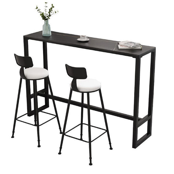 Modern Rectangle Top Counter Table 42-inch Height Table for Dining Room Black Without Chairs Clearhalo 'Bar Furniture' 'Bar Tables' 'bar_tables' 'furn' 'furn_bar_tables' 'Furniture' 'furniture_bar_tables' 'Kitchen & Dining Furniture' 4852486