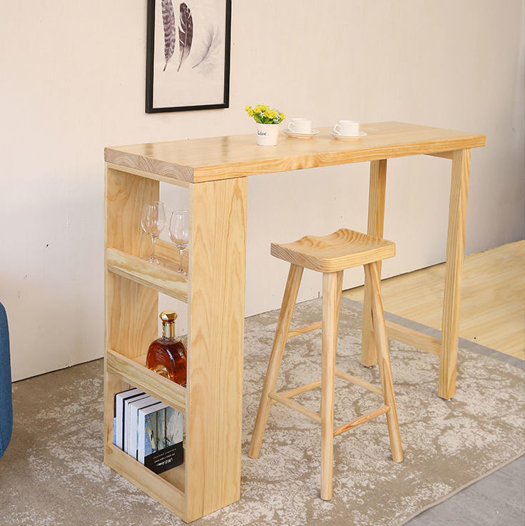 Rectangle Wood Top Counter Table 42-inch Height Modern Bar Table Clearhalo 'Bar Furniture' 'Bar Tables' 'bar_tables' 'furn' 'furn_bar_tables' 'Furniture' 'furniture_bar_tables' 'Kitchen & Dining Furniture' 4852504