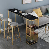 Rectangle Top Counter Table Glam Style 42-inch Height Table for Dining Room Clearhalo 'Bar Furniture' 'Bar Tables' 'bar_tables' 'furn' 'furn_bar_tables' 'Furniture' 'furniture_bar_tables' 'Kitchen & Dining Furniture' 4852541