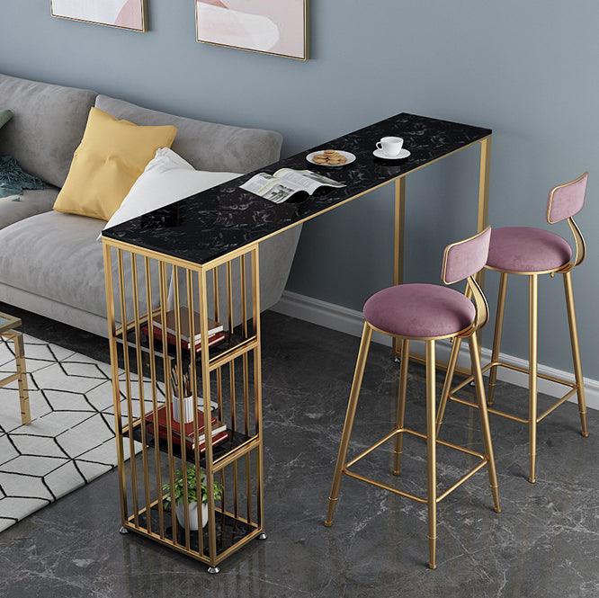 Rectangle Top Counter Table Glam Style 42-inch Height Table for Dining Room Clearhalo 'Bar Furniture' 'Bar Tables' 'bar_tables' 'furn' 'furn_bar_tables' 'Furniture' 'furniture_bar_tables' 'Kitchen & Dining Furniture' 4852542